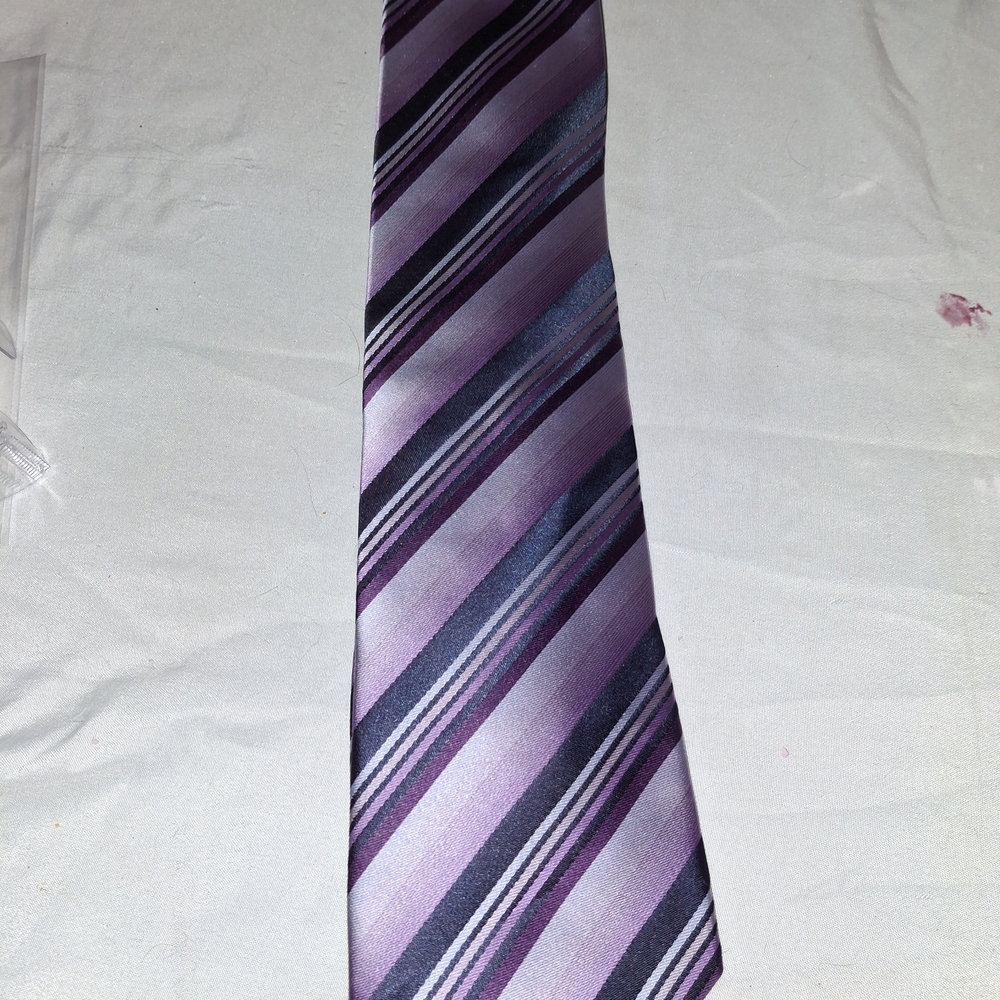 Van Heusen Purple and Black Striped Tie